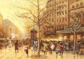 Un Paris Street Scene Parisien gouache impressionnisme Eugene Galien Laloue
